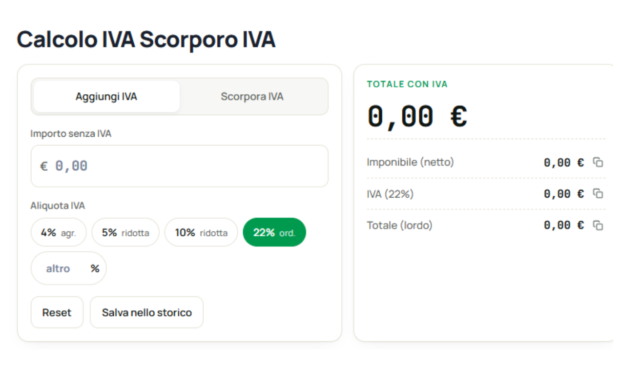the calcolo iva