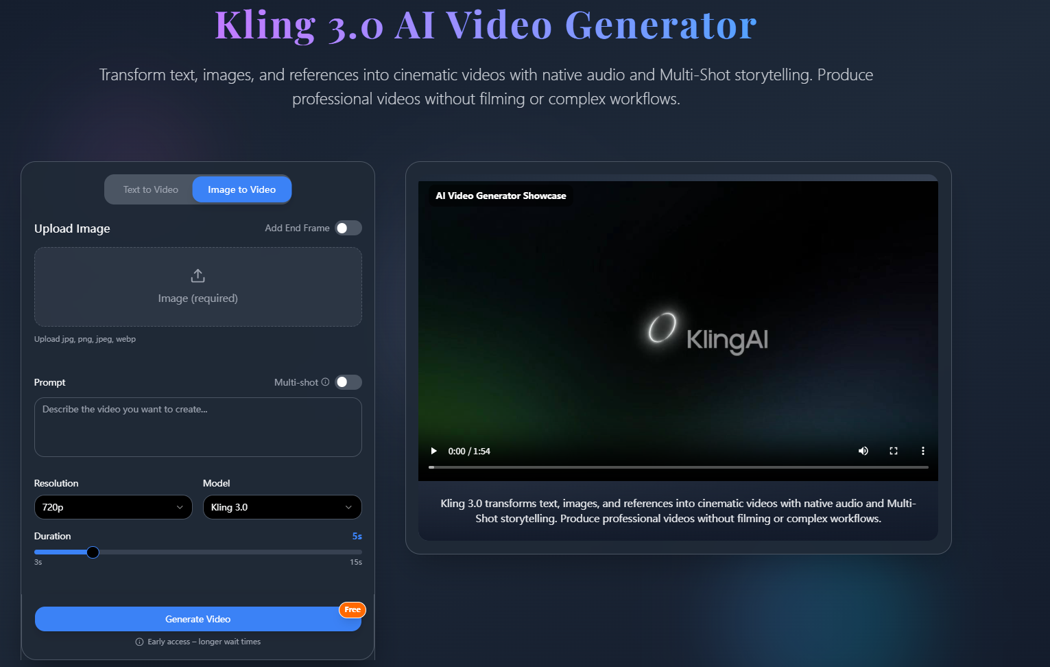 Kling 3.0 AI Video Generator