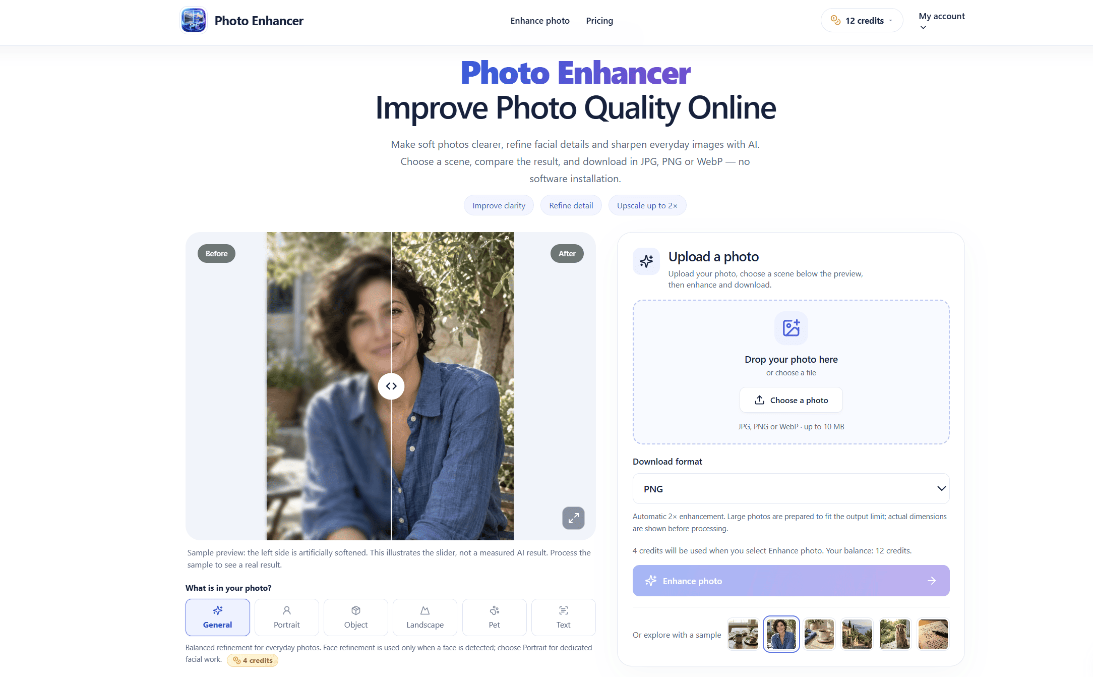 Enhancer Photo is an AI photo enhancer